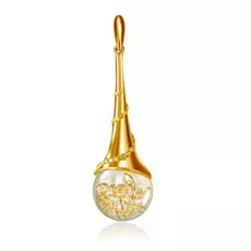 Серебряная подвеска с золочением и плавающими фианитами 01П258752А