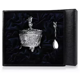 Серебряная солонка с ложкой 596СЛ00806