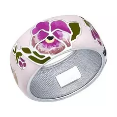 Серебряное кольцо с эмалью Цветы 94012128