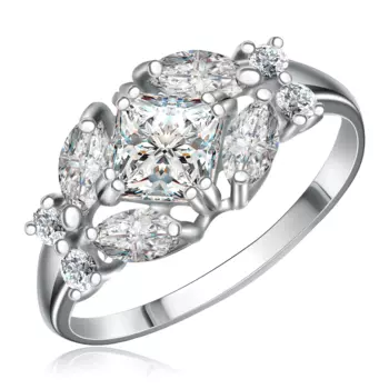 Серебряное кольцо с фианитами 94011751