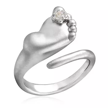 Серебряное кольцо с фианитом Пяточка С 10780