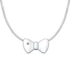 Серебряное колье с бриллиантом Бантик 87070004