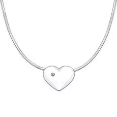 Серебряное колье с бриллиантом Сердце 87070006