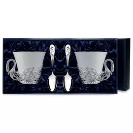 Серебряный чайный набор Лебедь 758НБ03801