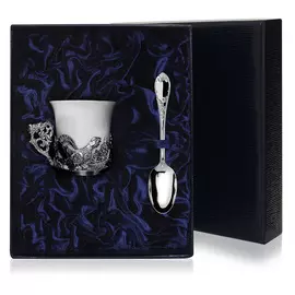 Серебряный кофейный набор «Глухари» 545НБ07806