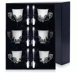 Серебряный кофейный набор Охотничий 12 предметов 589НБ07806