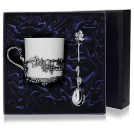 Серебряный кофейный набор Виноград 574НБ03806