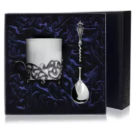 Серебряныый кофейная пара «Витая» 572НБ07806