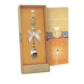 Вилка серебряная детская Девочка с позолотой 1016ВЛ05802