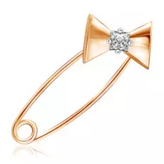 Золотая брошь с фианитами Д0268-040171