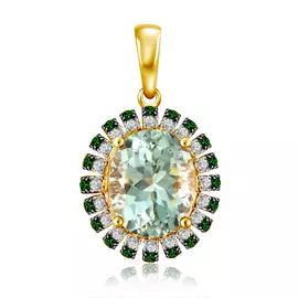 Золотая подвеска с аметистом и бриллиантами D0001005307000