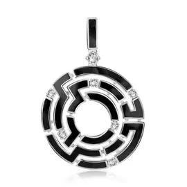 Золотая подвеска с бриллиантами и эмалью 01П676392Э