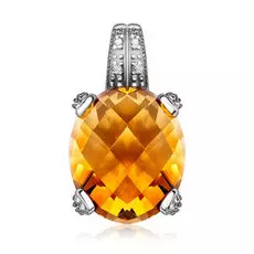 Золотая подвеска с цитрином и бриллиантами D0000866307000