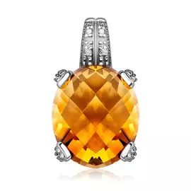 Золотая подвеска с цитрином и бриллиантами D0000866307000