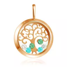 Золотая подвеска с фианитами Дерево Д0268-035074