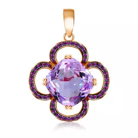 Золотая подвеска с сапфирами и аметистом D0000901307000