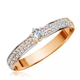 Золотое кольцо для помолвки с бриллиантами R5119712