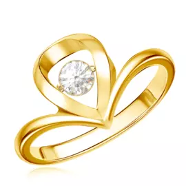 Золотое кольцо с танцующим бриллиантом RD0000305305