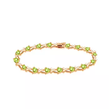 Золотой браслет с хризолитами 01Б310165