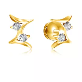 Золотые серьги-пусеты с бриллиантами 2Б30004-010