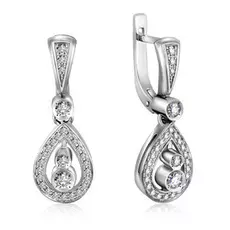 Золотые серьги с бриллиантами 01С012-01