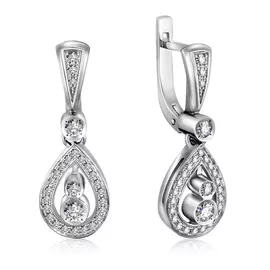 Золотые серьги с бриллиантами 01С012-01