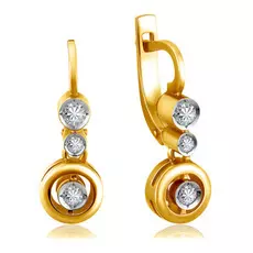 Золотые серьги с бриллиантами 02С011-01