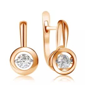 Золотые серьги с танцующими бриллиантами RD16119640000