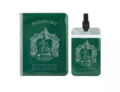 Дорожный набор Гарри Поттер Слизерин (обложка для паспорта, бирка для чемодана)