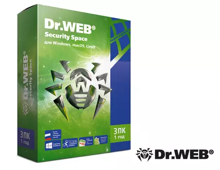 Dr.Web Security Space (3 ПК + 3 моб. устр., 1 год) (PC)