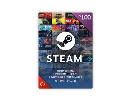 Карта оплаты Steam 100 USD Turkey [Цифровая версия] (PC)