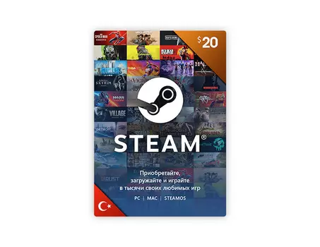 Карта оплаты Steam 20 USD Turkey [Цифровая версия] (PC)
