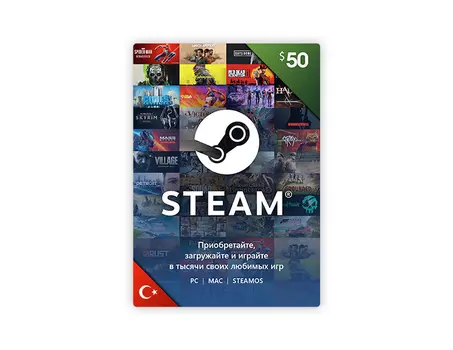 Карта оплаты Steam 50 USD Turkey [Цифровая версия] (PC)