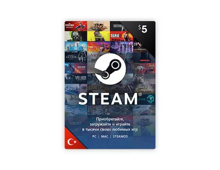 Карта оплаты Steam 5 USD Turkey [Цифровая версия] (PC)