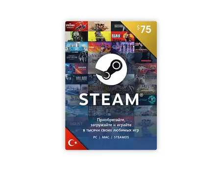 Карта оплаты Steam 75 USD Turkey [Цифровая версия] (PC)