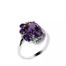 Кольцо серебряное "Яркий акцент"