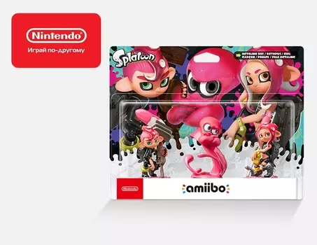 Комплект amiibo Осьмолинг-мальчик, Осьмолинг-девочка и Осьмолинг-осьминог (коллекция Splatoon)