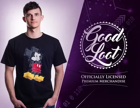 Мужская футболка Disney Mickey Pixels (Размер XS)