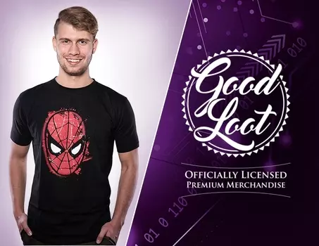 Мужская футболка Marvel Comics Spiderman Mask (Размер XS)