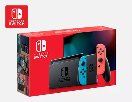 Nintendo Switch (неоновый синий / неоновый красный)