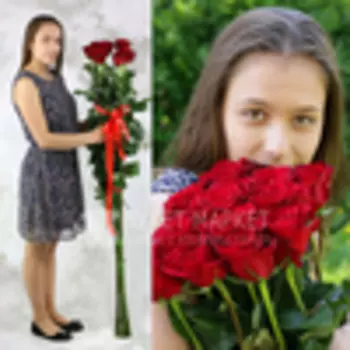 Букет из 9 красных длинных роз