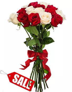 Букет Белых и Красных Роз