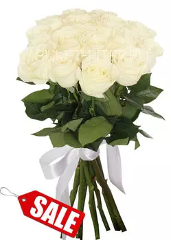 Букет Белых Роз в Атласной ленте