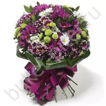 Букет из 19 хризантем