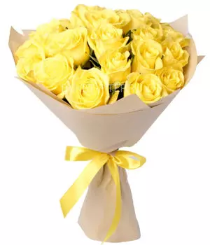 Букет из 21 Желтой розы Кения