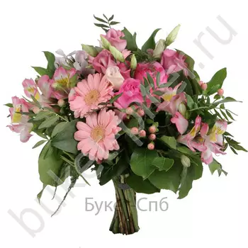 Букет из альстромерии, розы и гербер