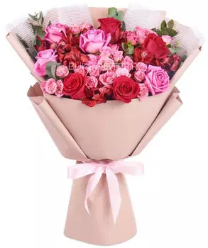 Букет из Роз и Альстромерий