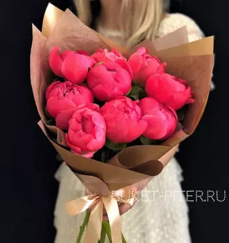 Букет Коралловых Пионов №16