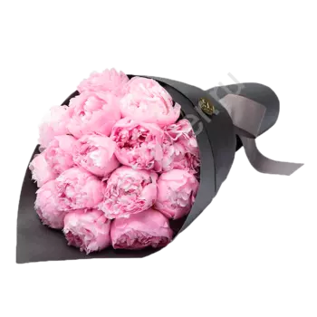 Букет Пионов в Черном Крафте