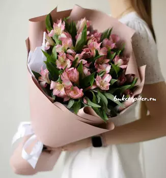 Букет Розовых Альстромерий в Матовой упаковке
